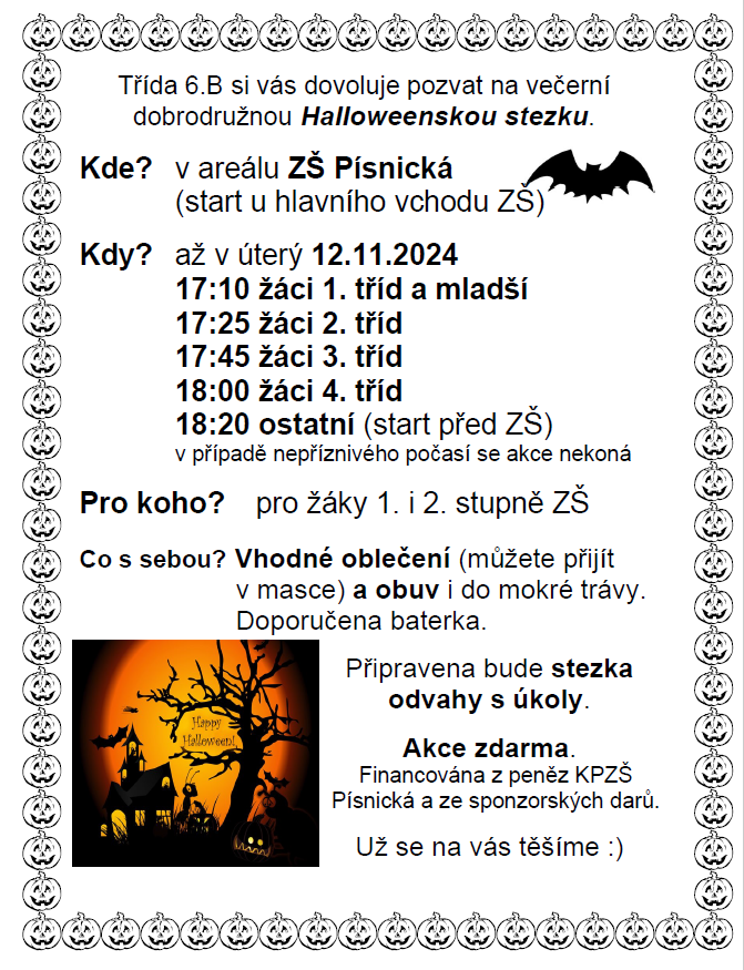 Leták Halloween stezka 2024